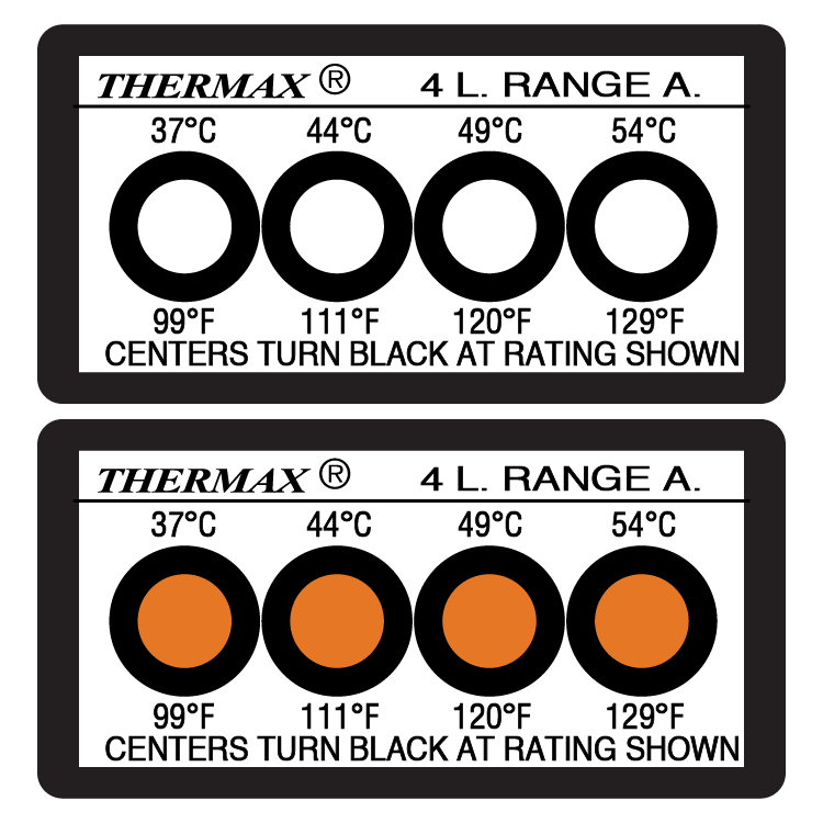 Thermax 4 lépcsős indikátor címke
